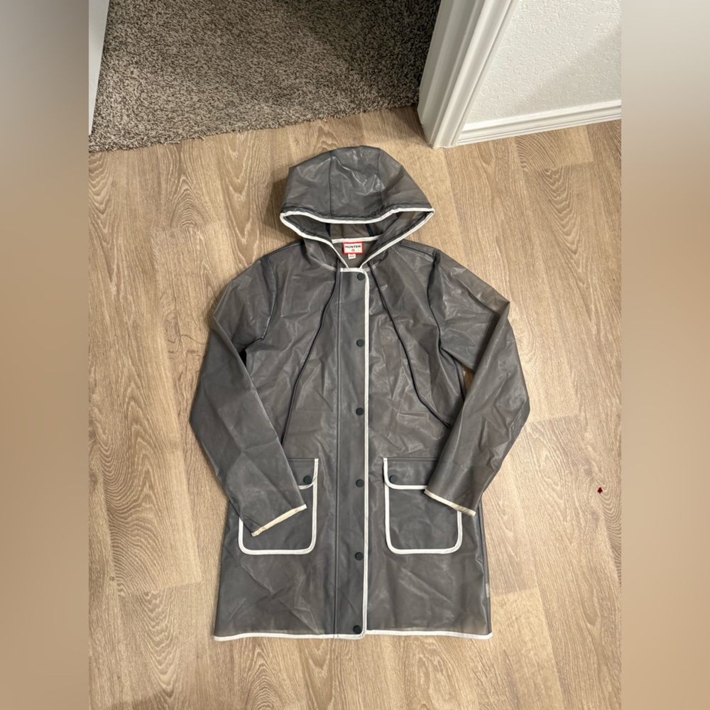 Hunter Charcoal Raincoat with Ivory Accents